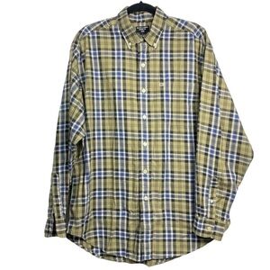 Ralph Lauren Jean Co. Men’s Sz Large Green & Blue Plaid Oxford Button Down